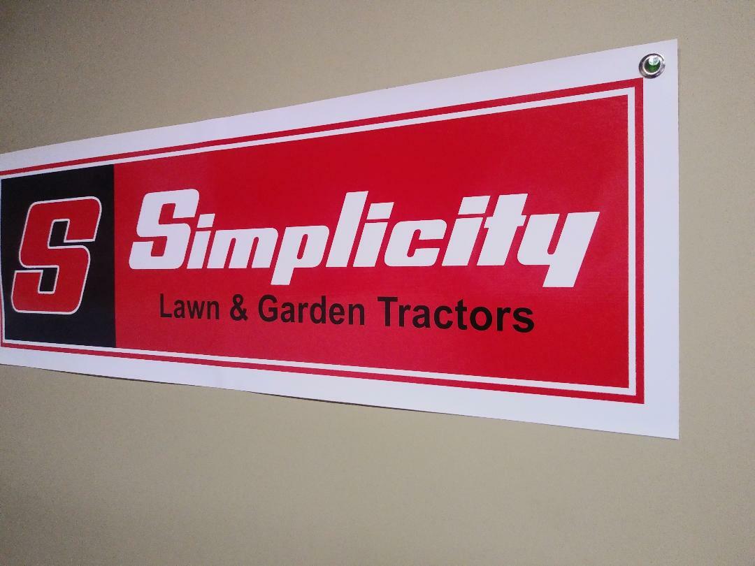 SIMPLICITY Zero turn mowers Logo BANNER SIGN lawn garden tractors