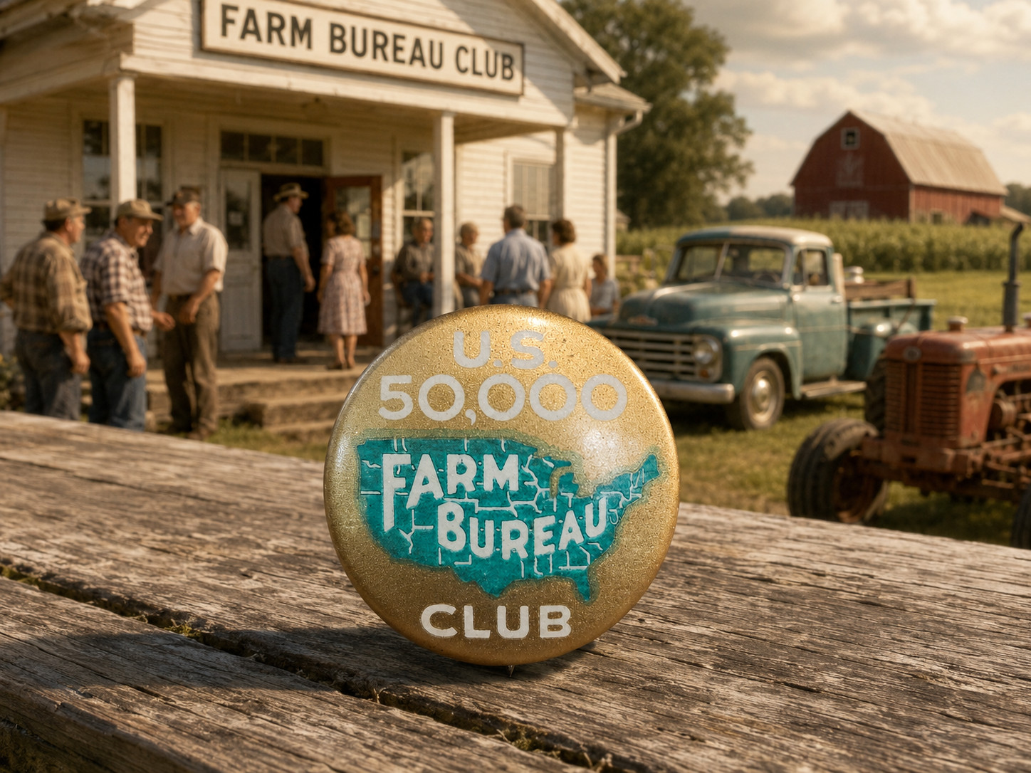 US 50,000 FARM BUREAU CLUB Pinback Button