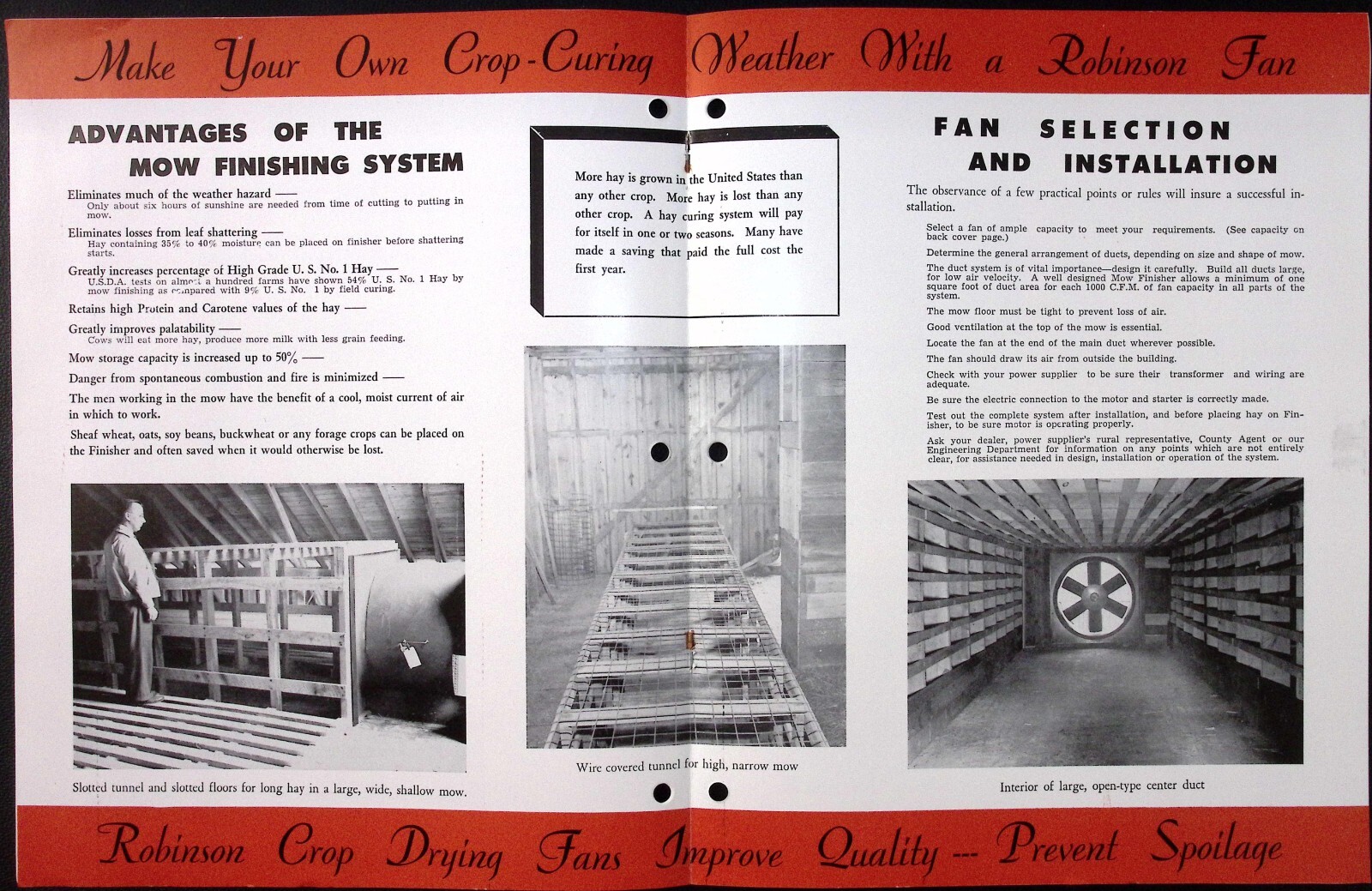 1950s Robinson Fans for Drying Farm Crops Brochure Robinson Ventilating