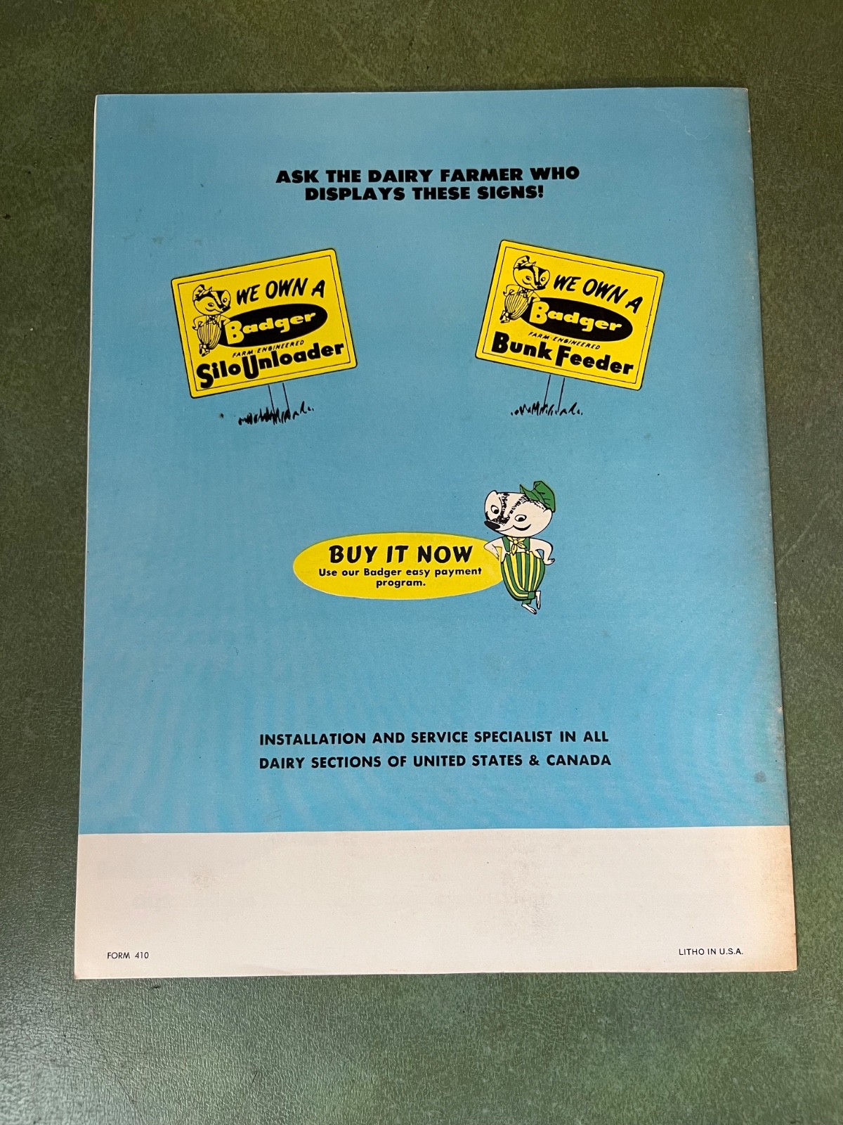 Original 1960&rsquo;s Badger Silo Unloader & Bunk Feeders Sales Brochure