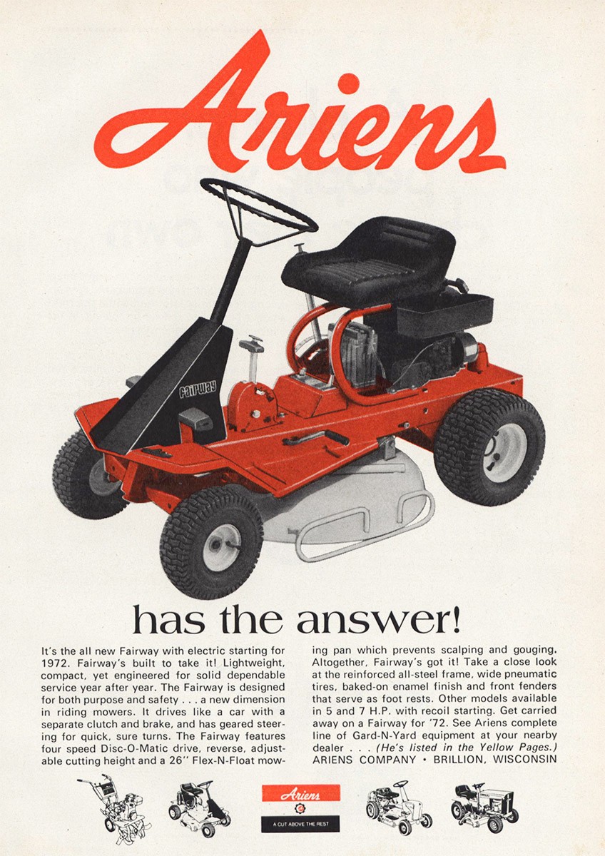 1972 Ariens: Fairway Mower Has the Answer Vintage Print Ad