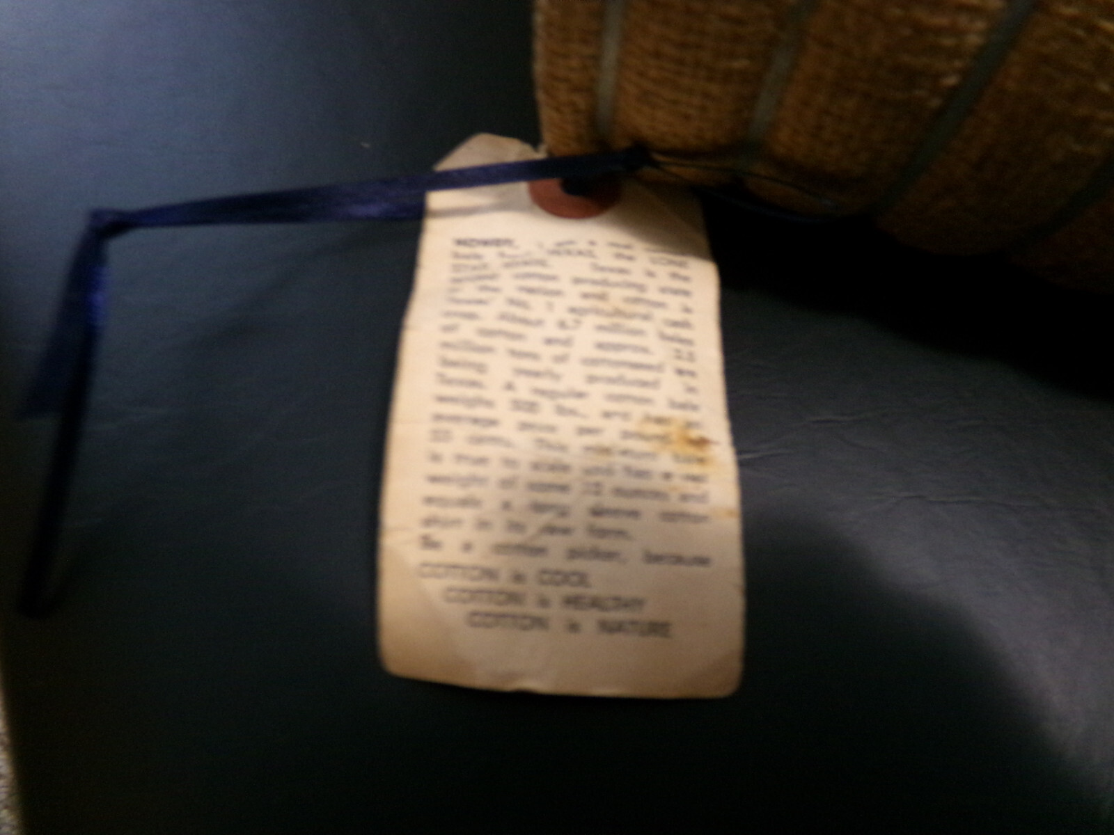 Vintage Cotton Bale Souvenir From Texas – Small Miniature