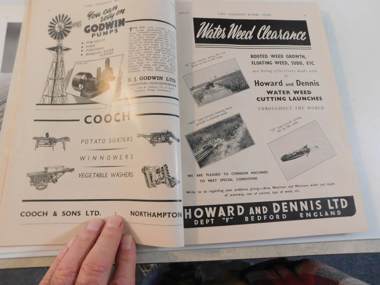 1954-55 FARM IMPLEMENT BUYER&rsquo;S GUIDE ENGLAND MOWERS SWATHERS CLEANERS WINDROWERS
