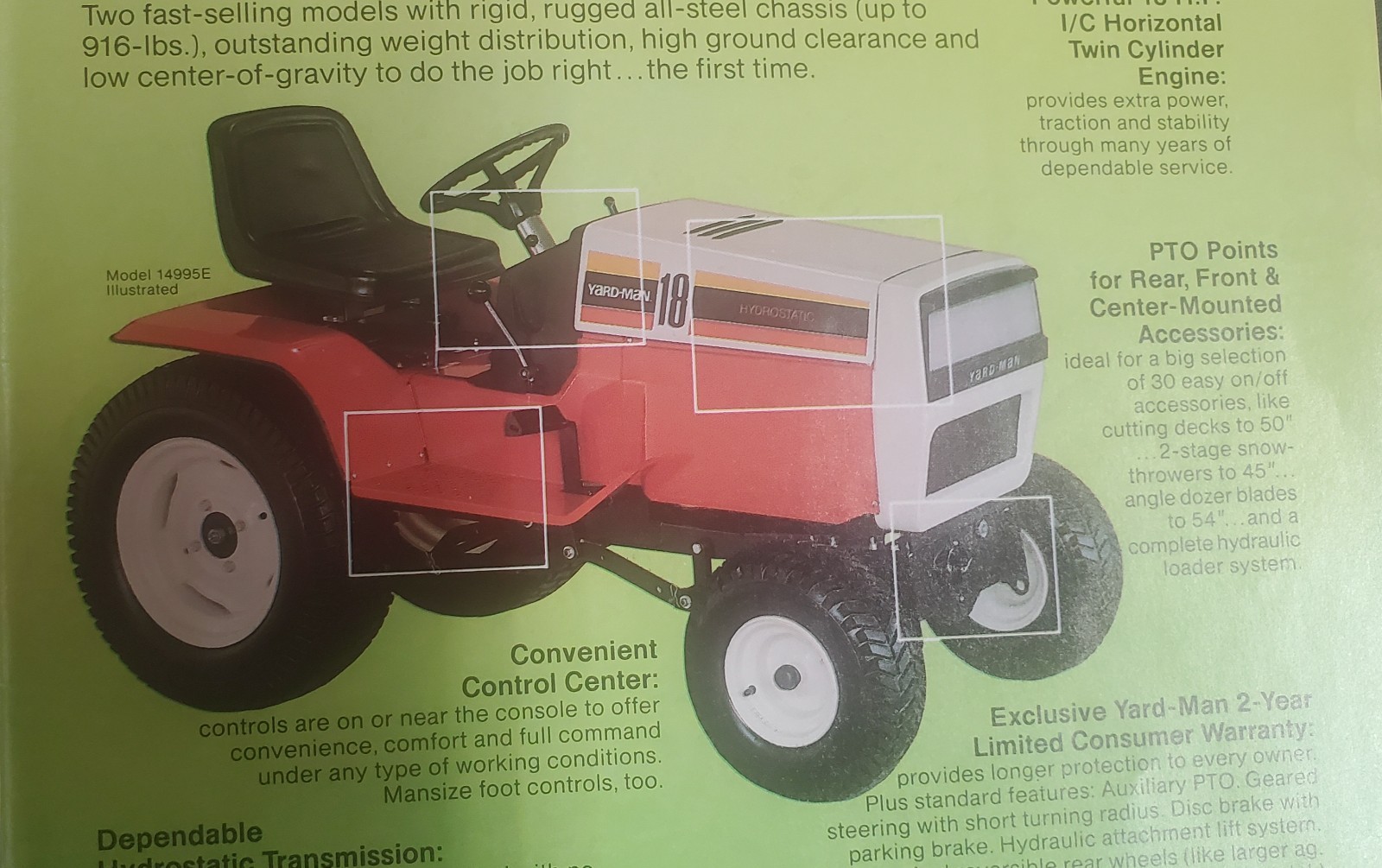 Yard-Man 18 Horsepower Garden Tractors 1983 Advertisement