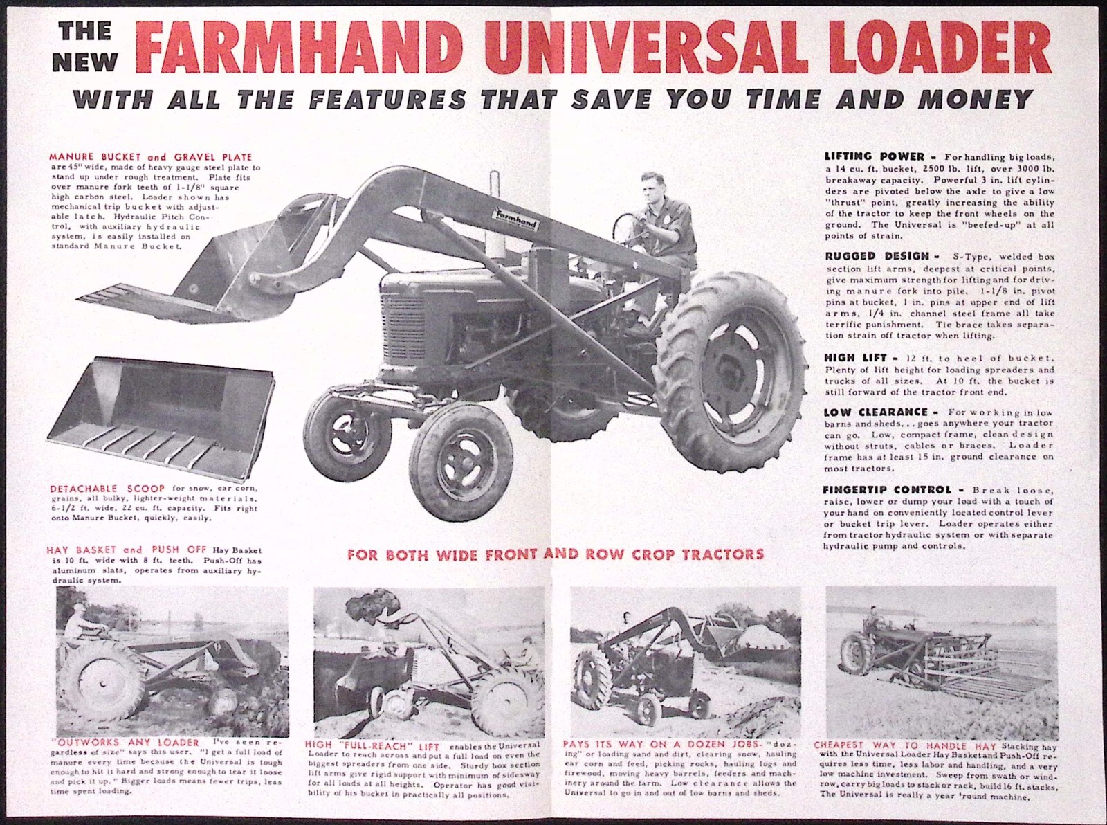 1950s Farmhand Universal Loader Dealer Brochure The Farmhand Co Hopkins MN