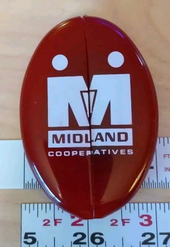 Midland Cooperatives Vintage 1970&rsquo;s Red Oval Vinyl Coin Pouch