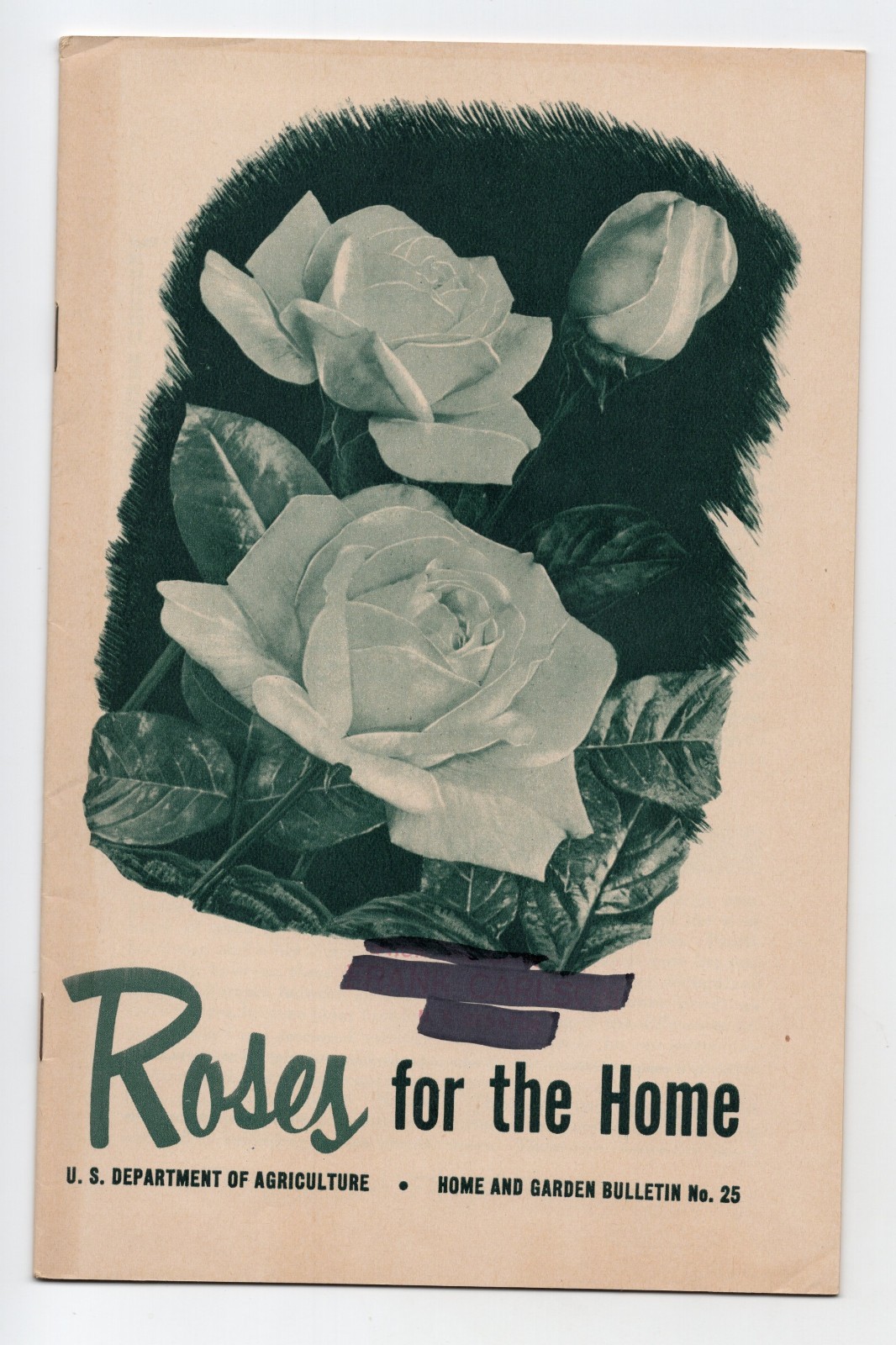 U. S. Department of Agriculture Home and Garden Bulletin no. 25 Roses – XL4B