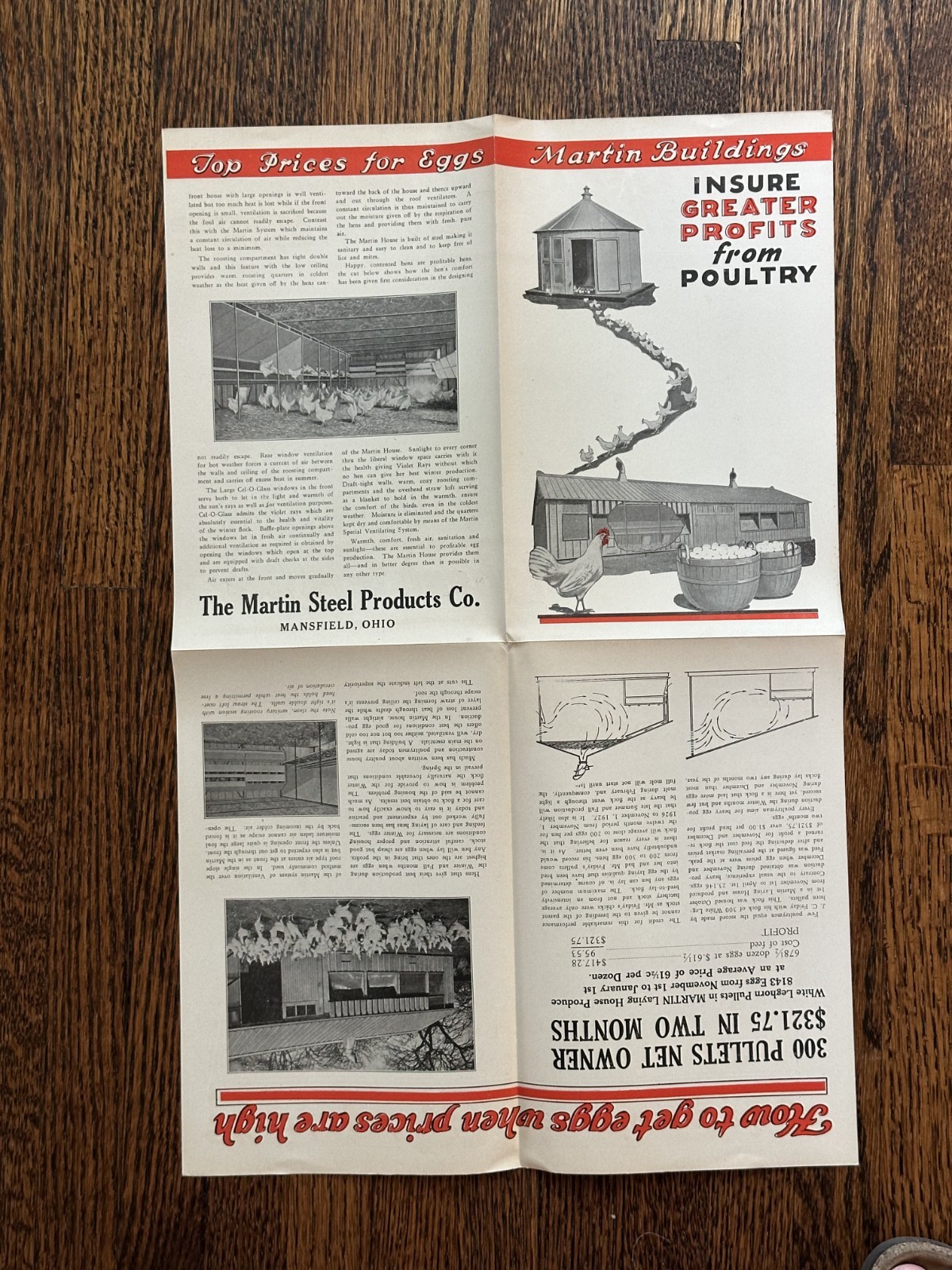 1930s Martin Poultry CHICKEN Brooder House FARM Advertising Mansfield OH Vintage