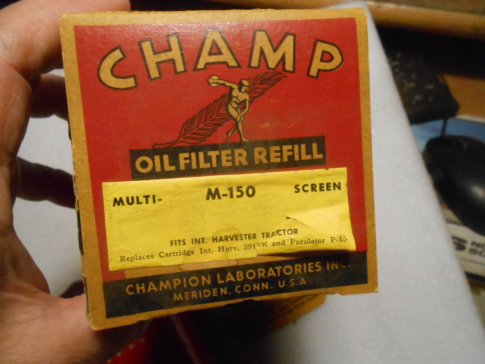 Vintage Champion International Harvester Oil Filter Refill in Original Box