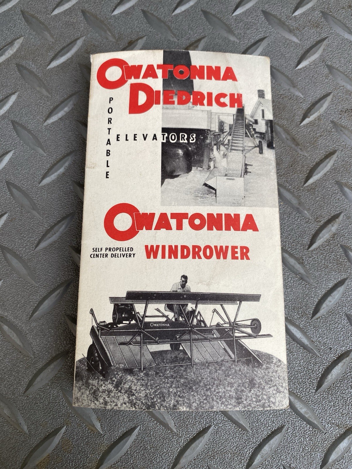 Owatonna Diedrich Windrower Brochure Portable Elevators Pocket Size