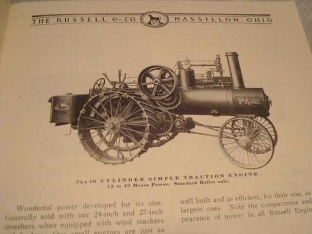 THE RUSSELL & CO ENGINES AND THRESHING MACHINERY CATALOG, STEAM TRACTORs 1912
