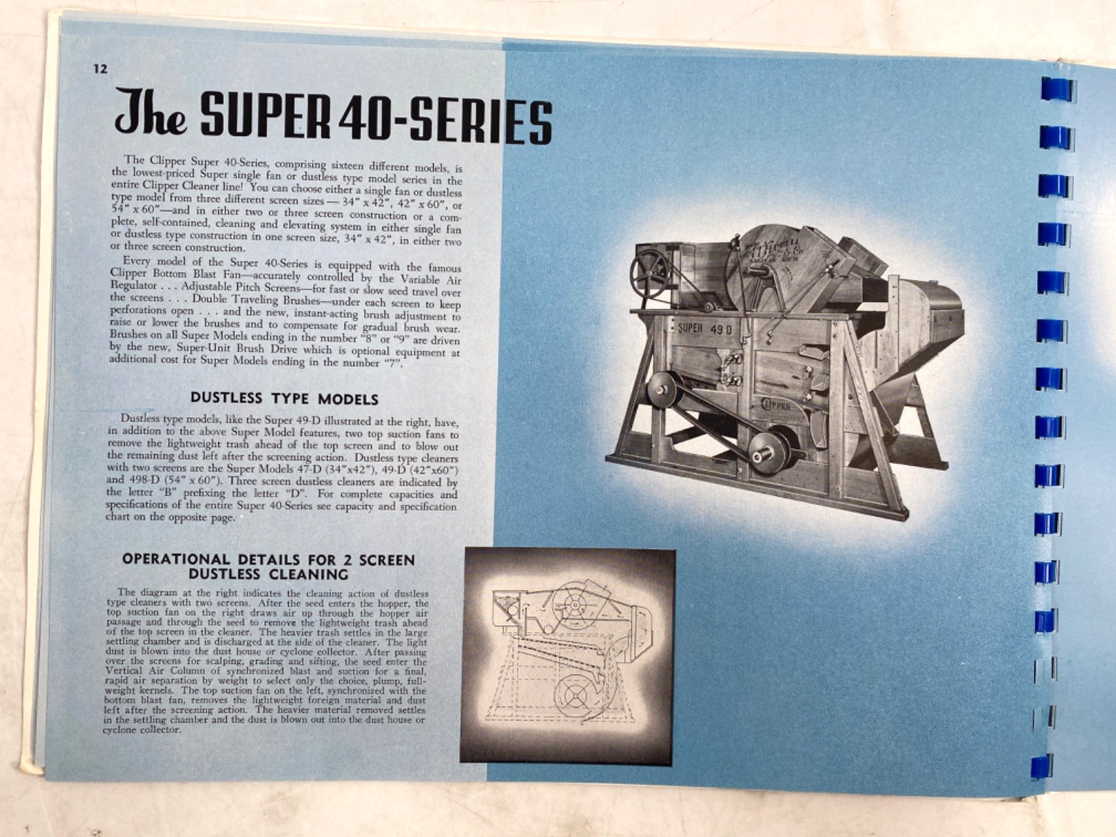 1951 CLIPPER GRAIN SEED & BEAN CLEANERS agriculture equipment catalog FERRELL CO