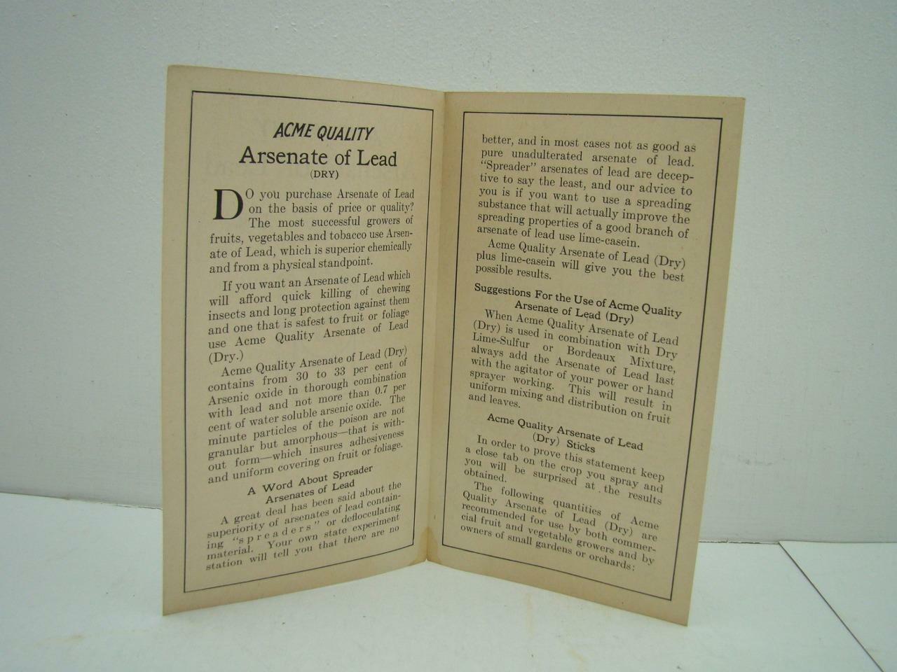 CIRC. 1927 ARSENATE OF LEAD 2 FOLD PAMPLET