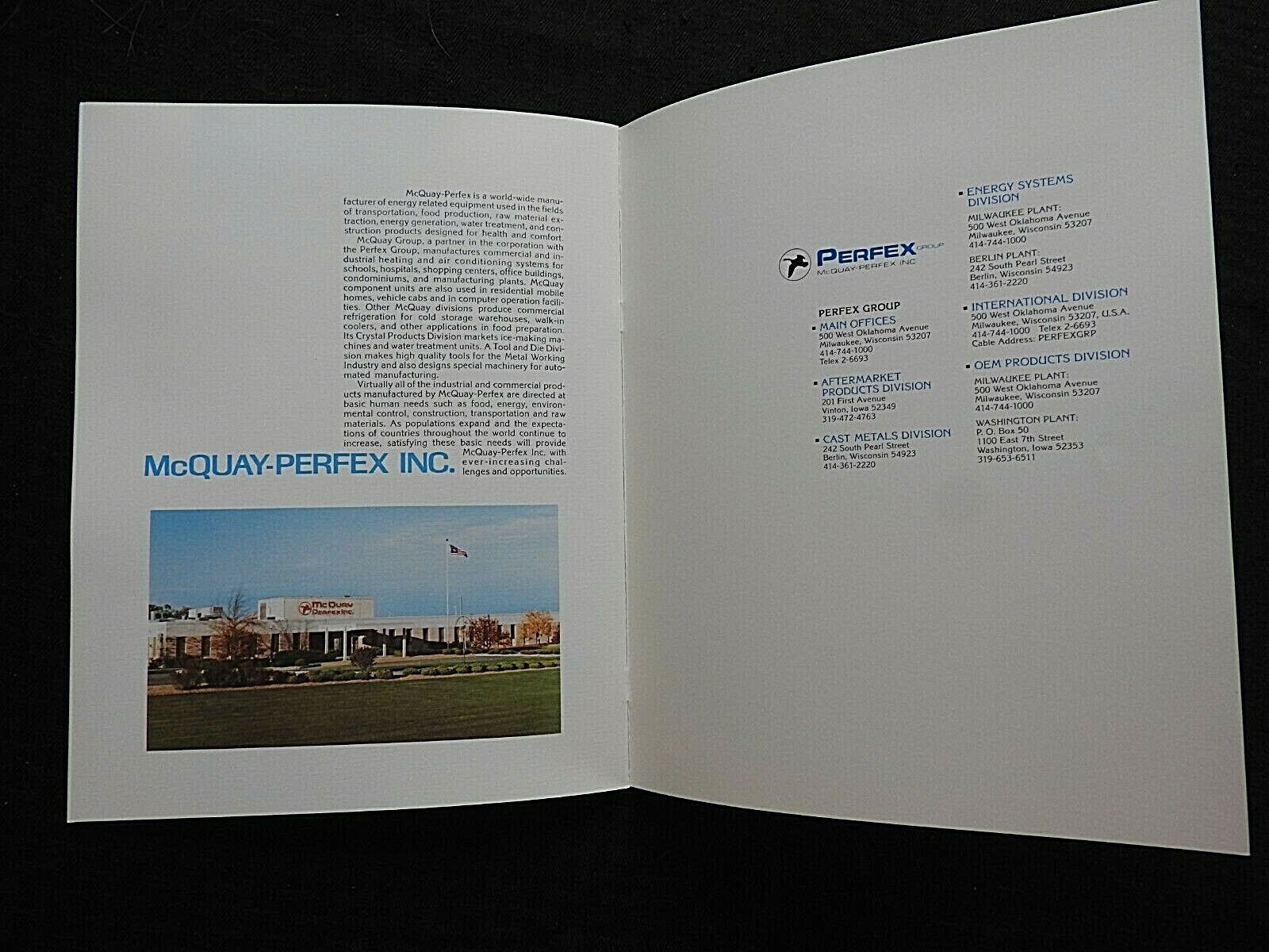 c1980 McQUAY-PERFEX AUTOMOTIVE INDUSTRY SALES RADIATORS ETC BROCHURE DAIKIN