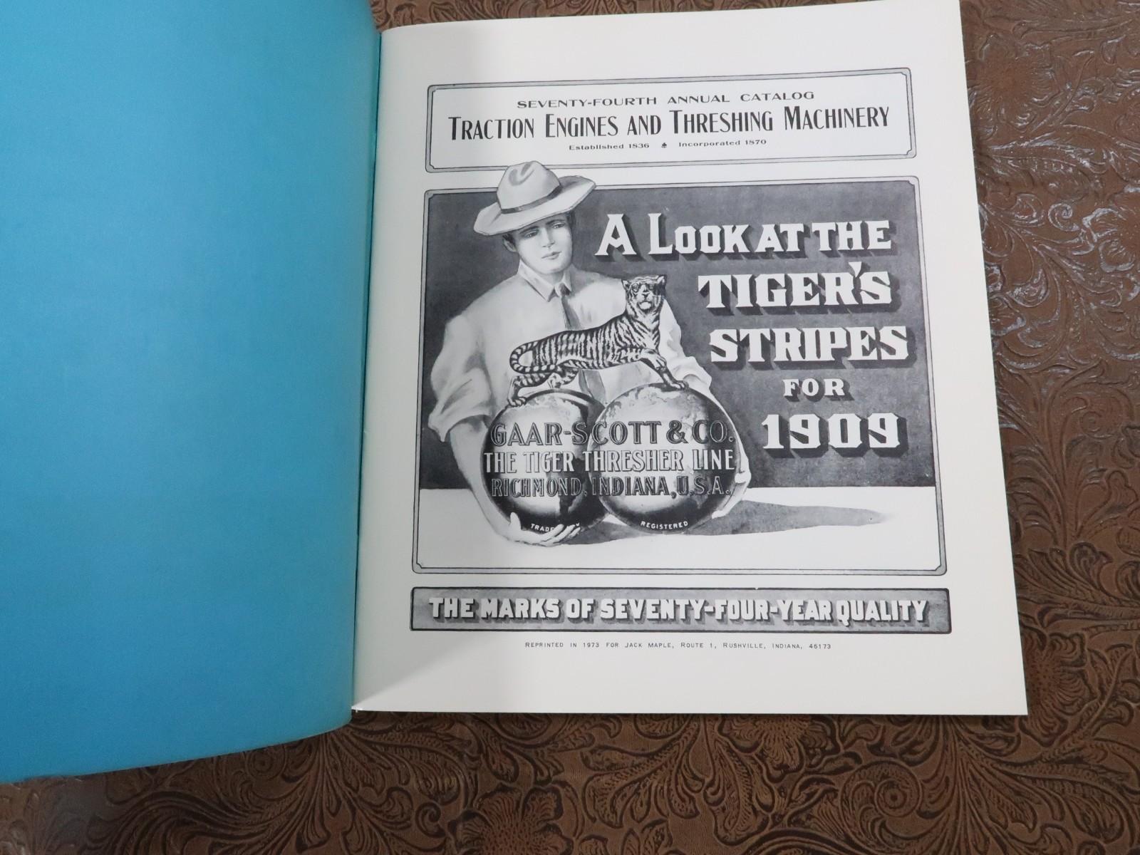GAAR – SCOTT TRACTORS, THRESHING MACHiNERY CATALOG Reprint 1973