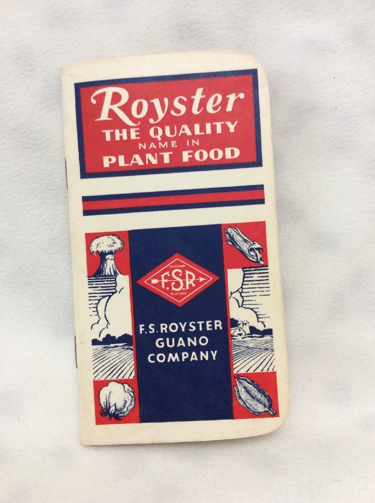 VINTAGE 1959 F.S. ROYSTER FERTILIZERS -Farmer&rsquo;s Note Pad w/Calendars