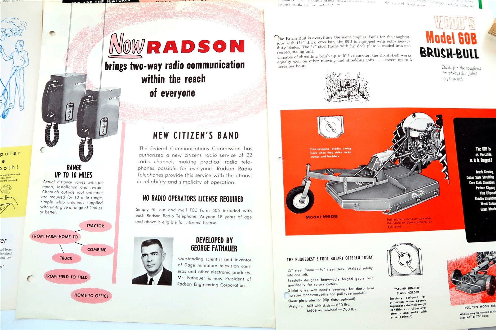 x21 Vintage 1950&rsquo;s – 1960&rsquo;s MIXED Brochures Tractors, Sprayers, Bailer, Cleaner