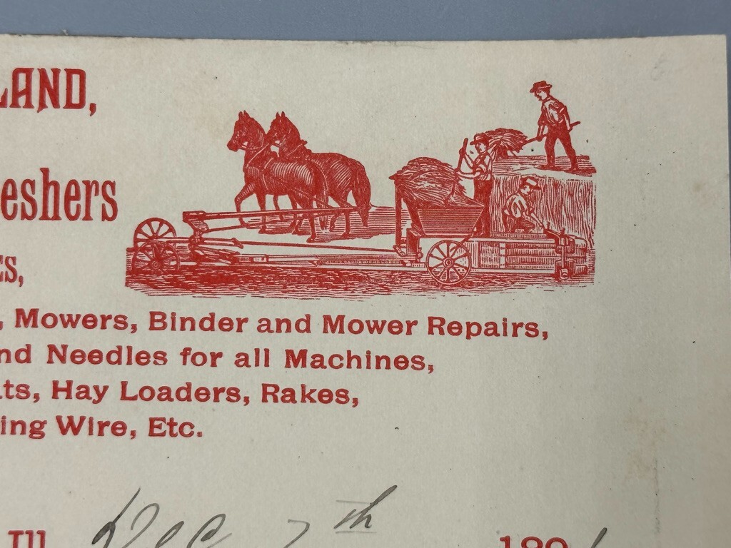 1891 ELI Copland THRESHERS Antique Farm Advertising Letterhead METROPOLIS IL