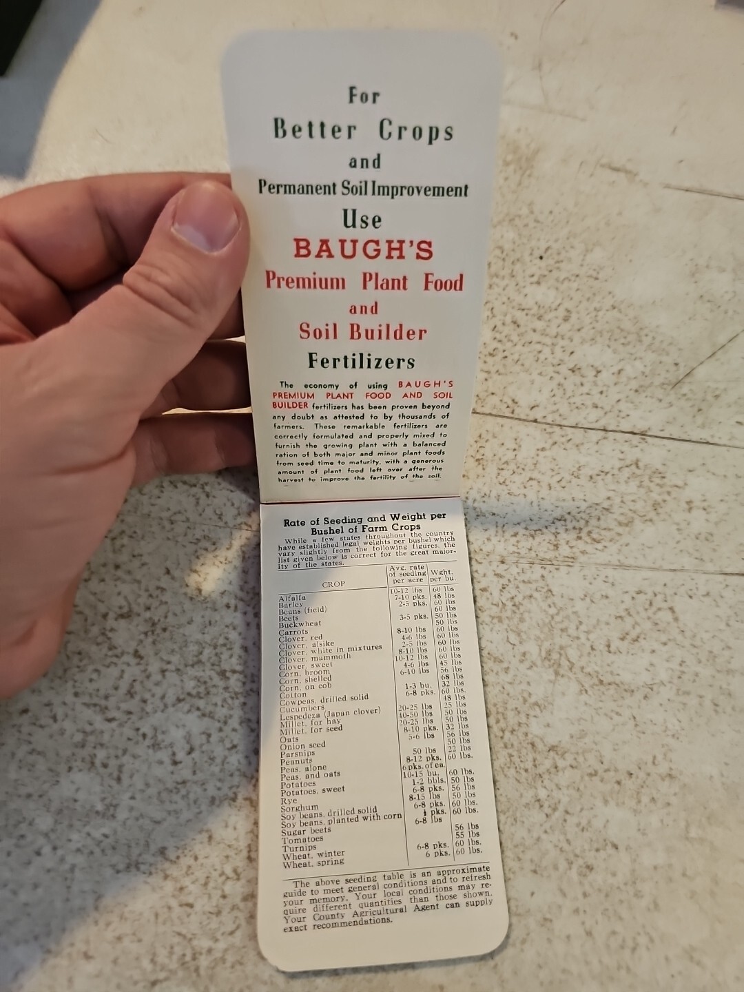 Vintage Baugh&rsquo;s Premium Plant Food & Soil Builder Unused Pocket Note Pad