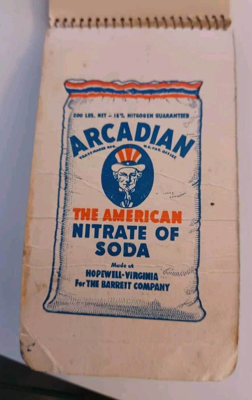 Lot Of 2, 1941 Barrett Nitrogen Blue Notebooks Arcadian Memo Calender Graphic
