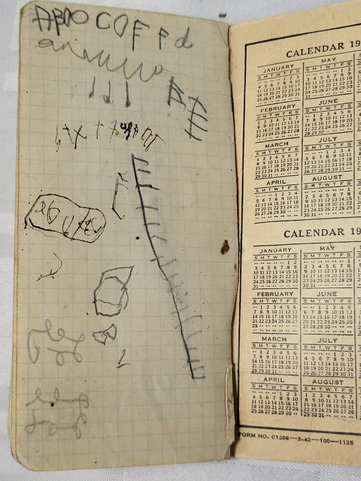 1940&rsquo;S PLYMOUTH TWINE POCKET NOTEBOOK CALENDAR ANTIQUE ADVERTISING FARMING ROPE