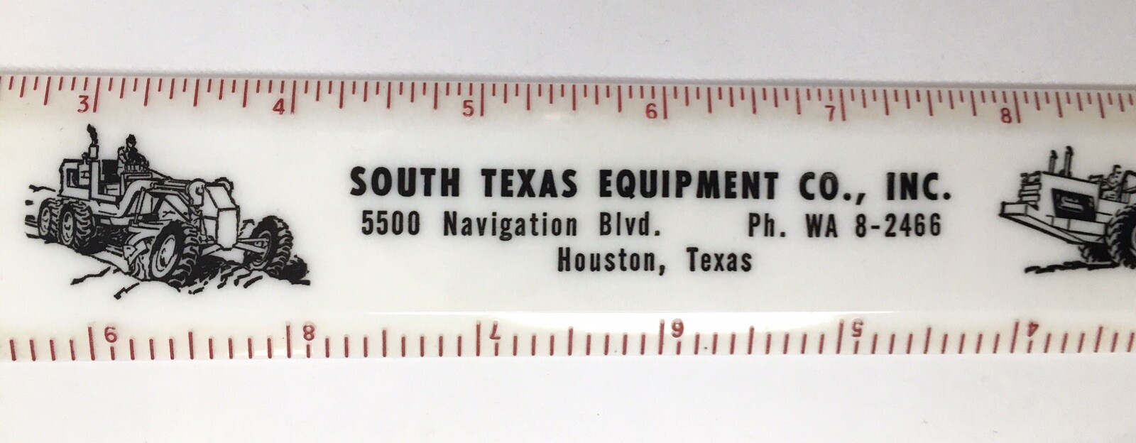 South Texas Equipment Company Advertising Ruler Houston TX Plastic