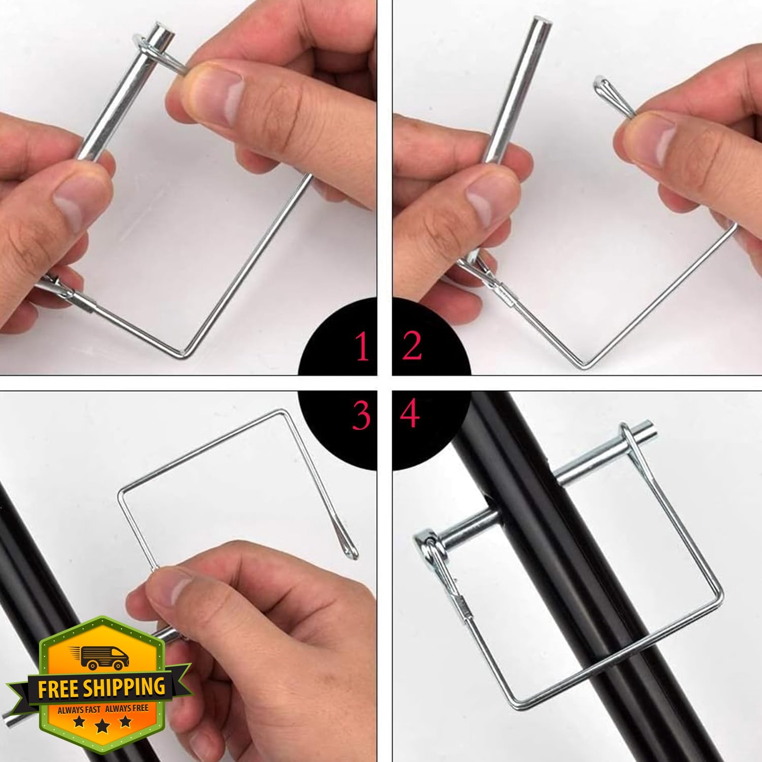 Truleego 1/4&Prime;x4&Prime; trailer coupler pin 4 Pcs square