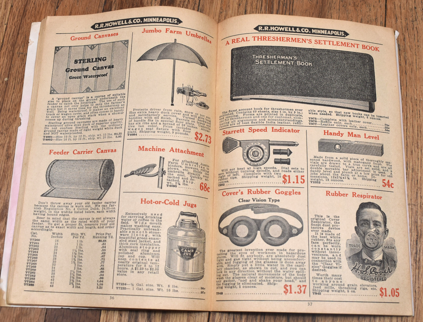 Vintage 1935 Thresher Power Farming Supplies Saw Mill Accessories Catalog T-35
