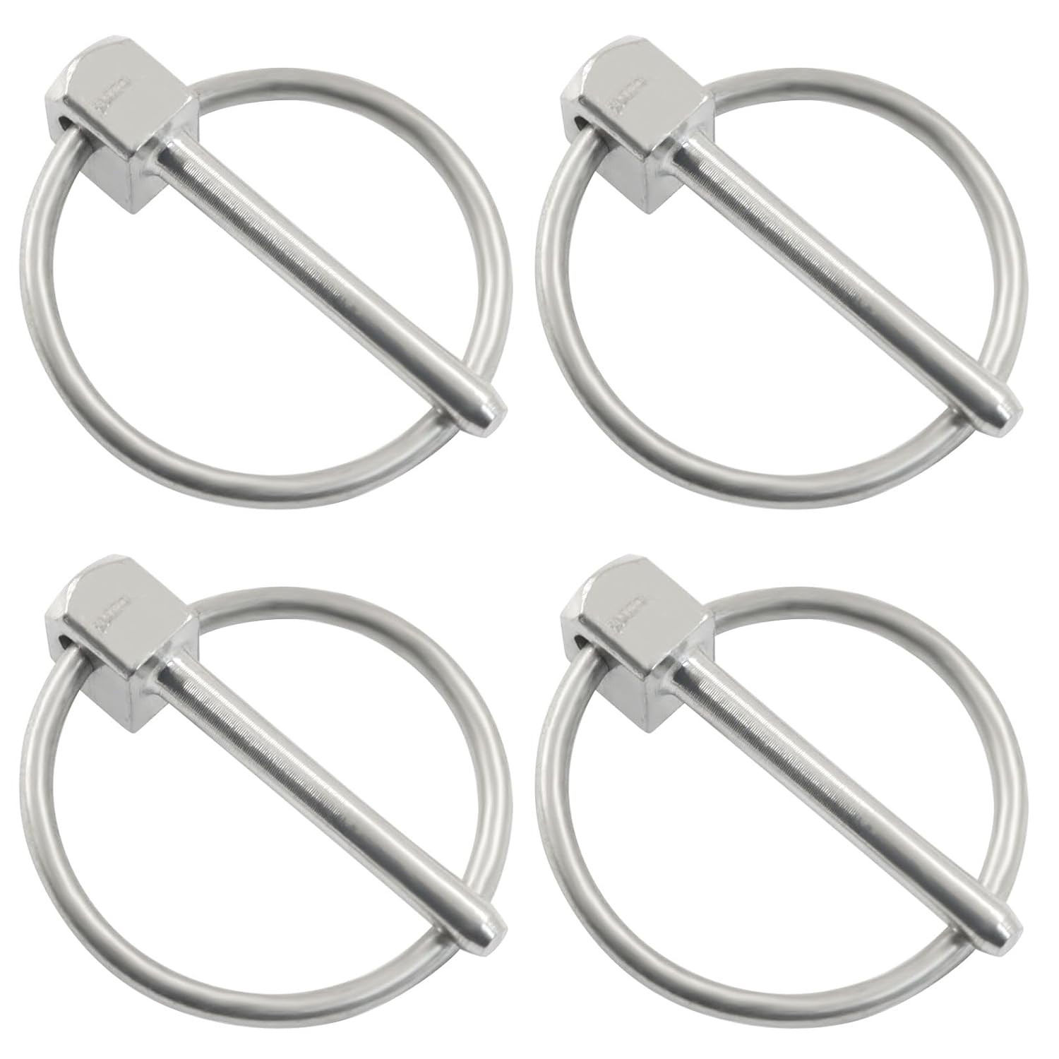 4pc 1/8&Prime; x 1&Prime; 304 Stainless Steel Linch Pin with Ring Heavy Duty Trailer Lynch