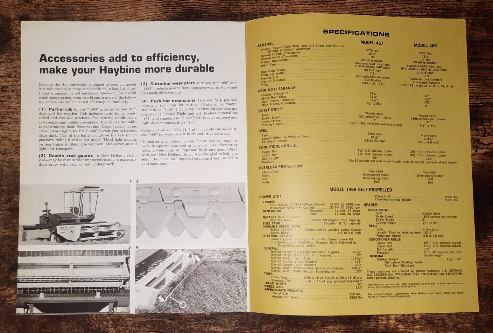 Sperry Rand New Holland Haybine Mower-Conditioners Vintage Brochure 1970s