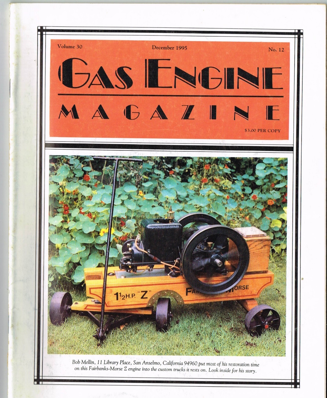 GAS ENGINE magazine December 1995, Fairbanks Morse Z, Ronaldson & Tippet