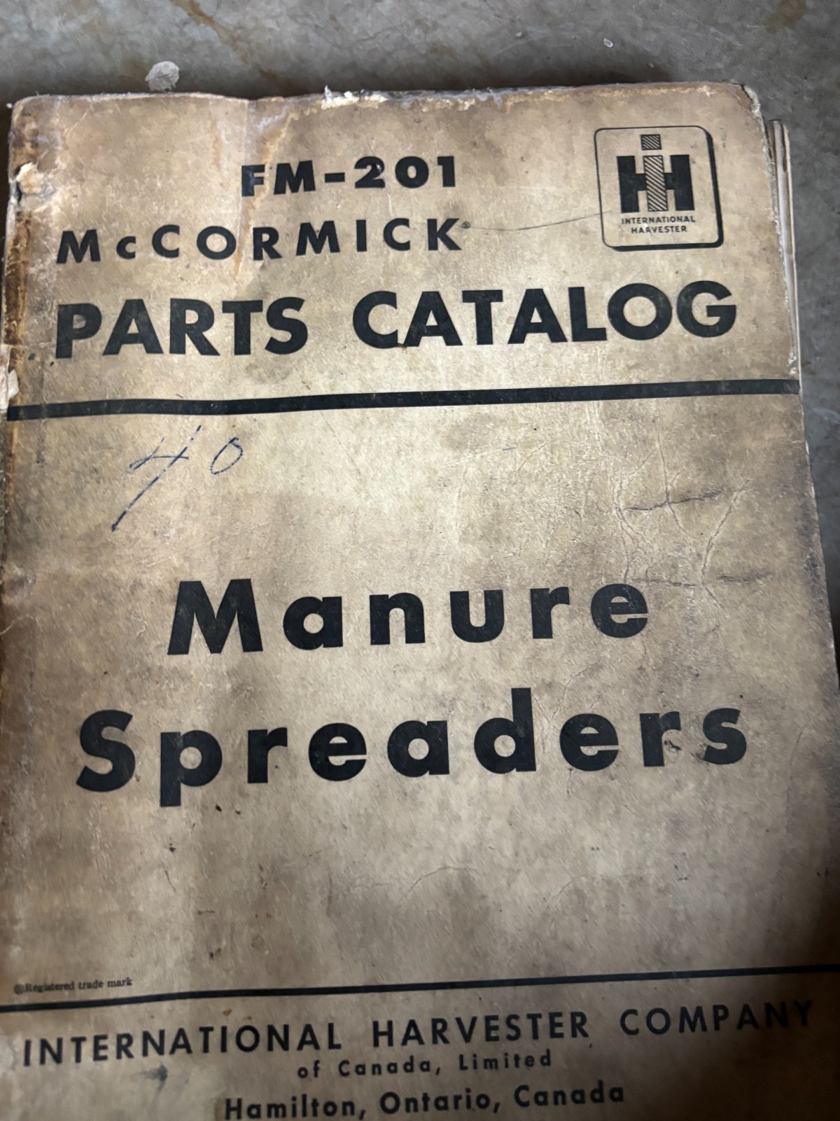 International. Harvester Manure Spreader Dealer&rsquo;s Parts Book Manual AMIL26