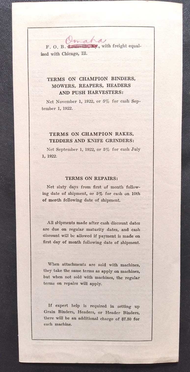 1920s B.F. Avery & Sons Plow And Harvest Co. Dealer Brochure Price List Farming