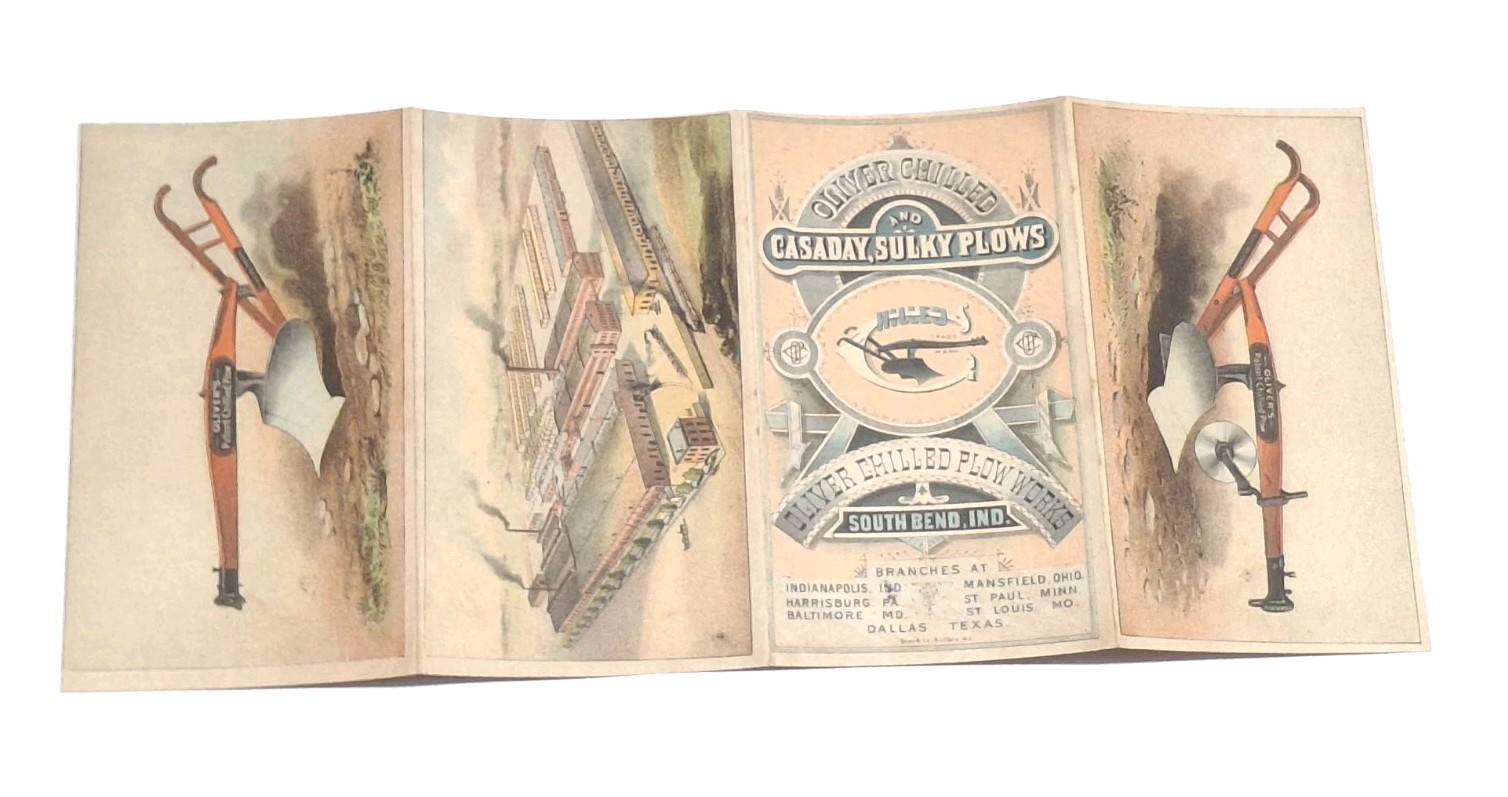 Casaday Sulky Plows South Bend IND Foldout Early Advertising Trade Card Booklet