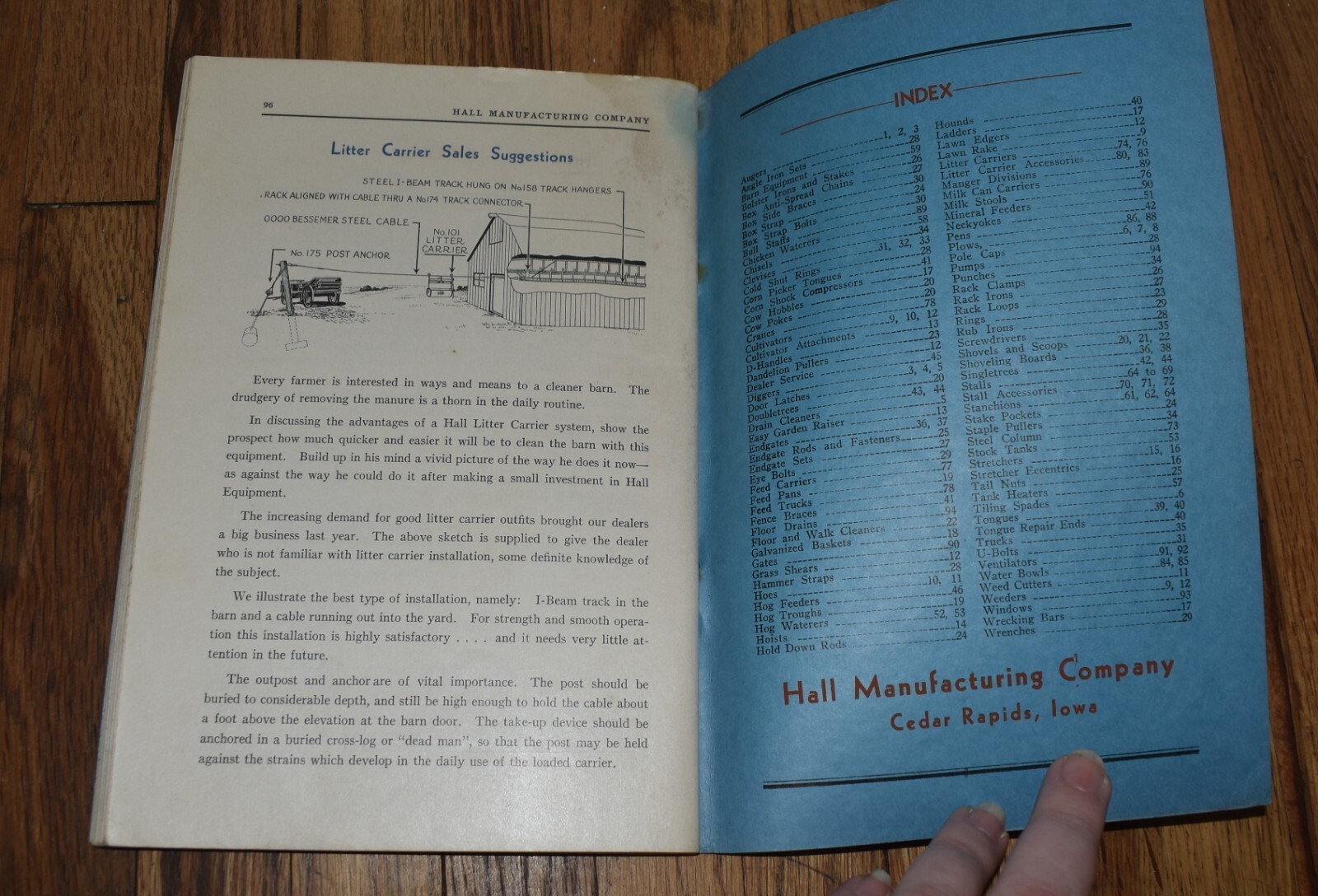 RARE HALL MANUFACTURING CEDAR RAPIDS IA FARM EQUIPMENT SALES FARM CATALOG