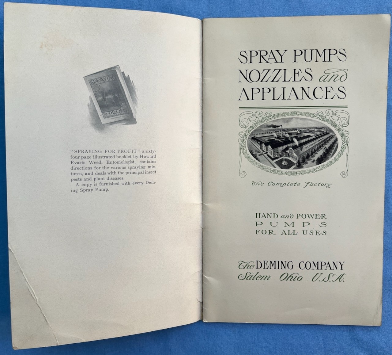 Vintage 1909 Deming Company Spray Pumps and Appliances Pamphlet Brochure Catalog