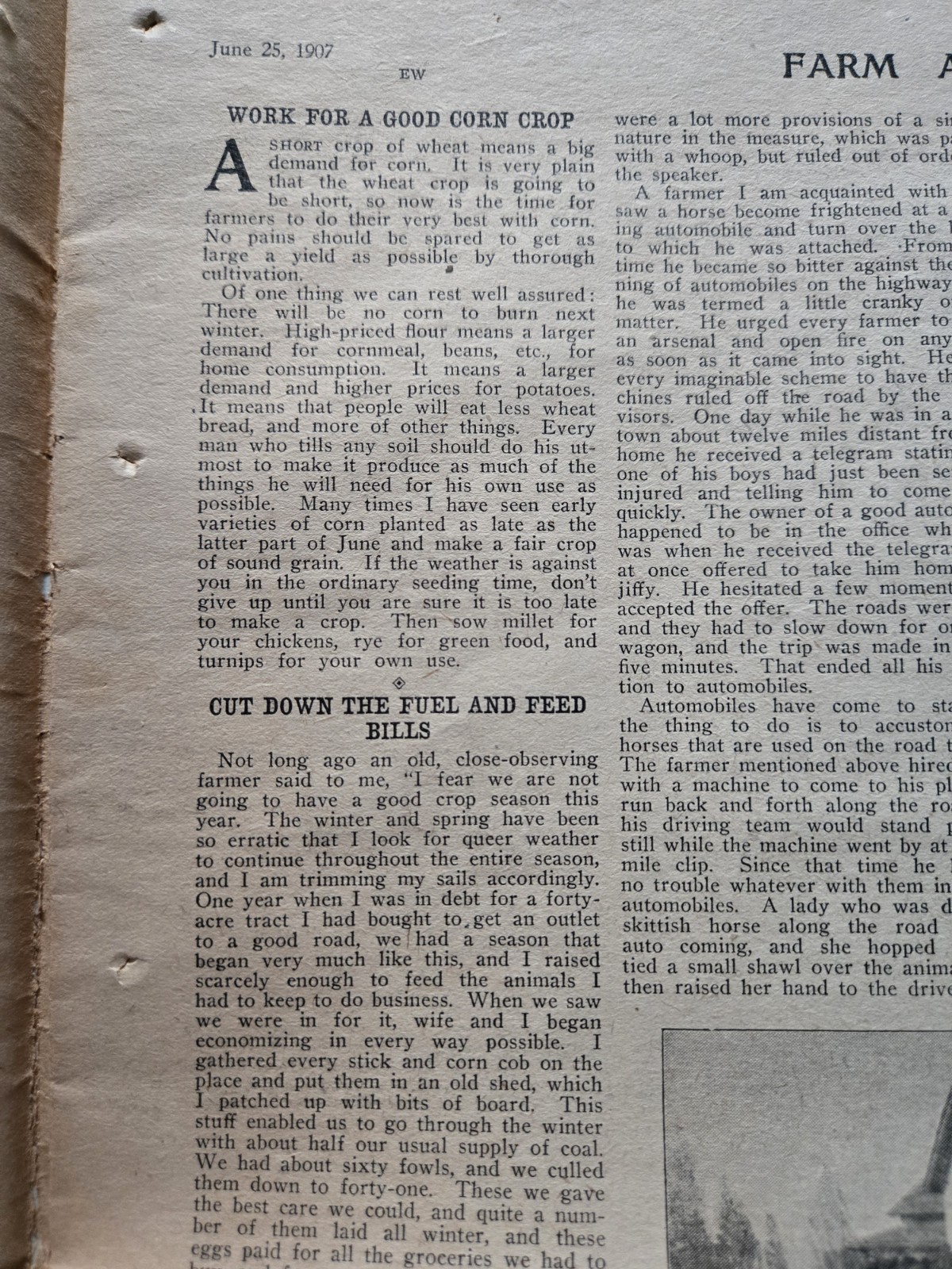 Farm & Fireside Newspaper – Antique Agriculture 1907 Articles Ads Illustrations