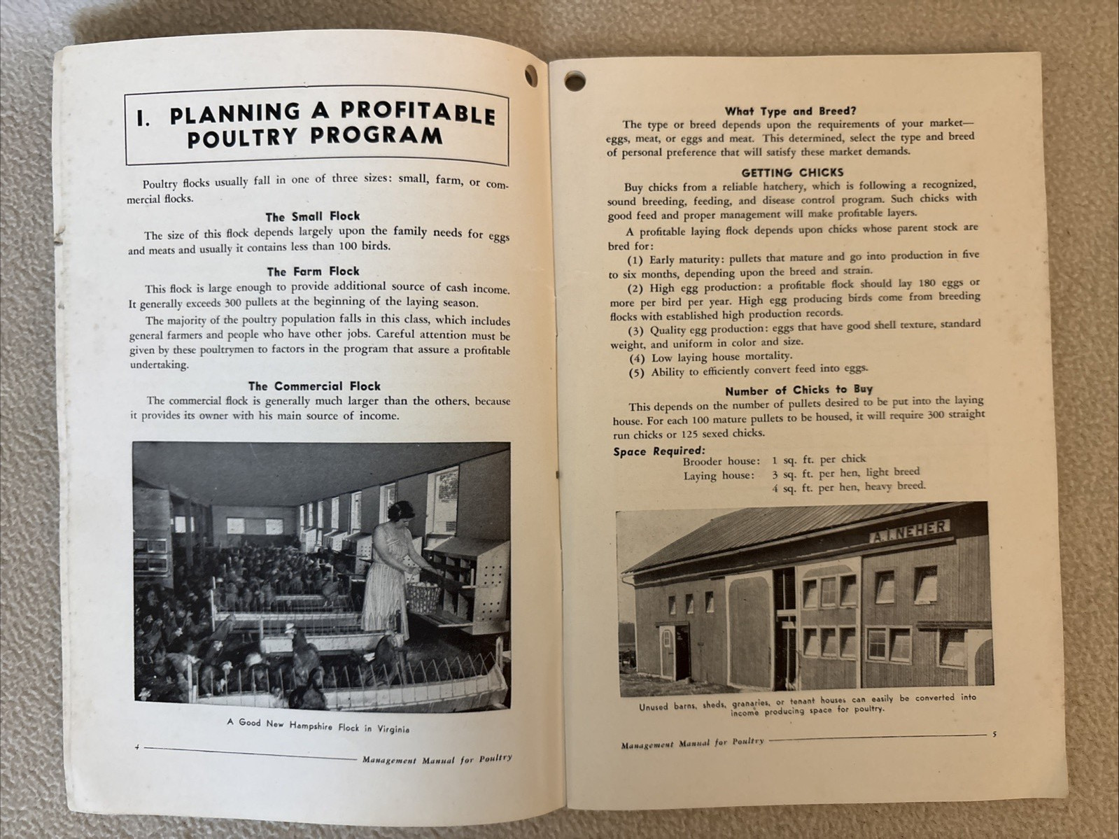 Vintage Poultry Management Manual ~ McMillen Feed Mills 1950