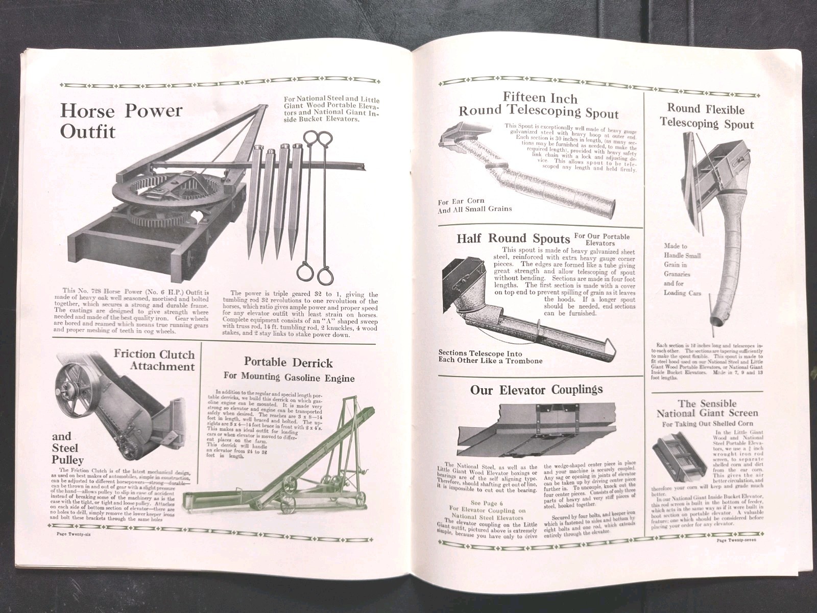1921 National Giant Sales Brochure. Portable Elevator Mfg Farm Advertising IL