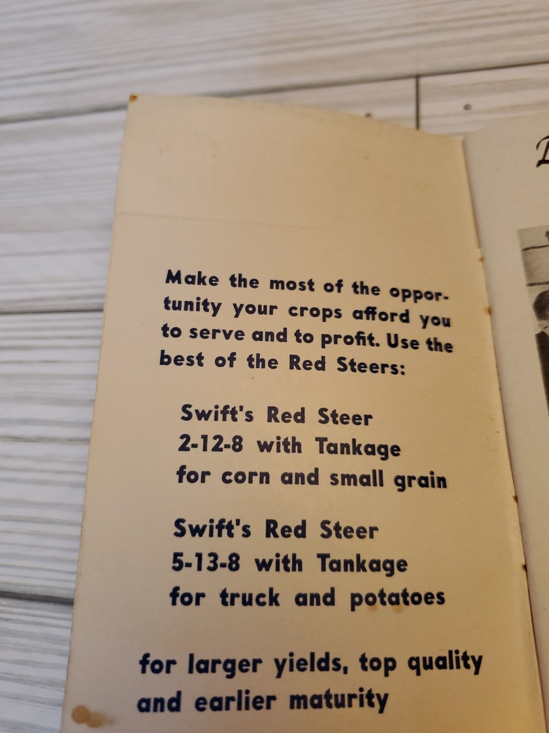 1942 Swift&rsquo;s Red Steer Fertilizers Guide & Memo Book Unused 3&Prime;x5&Prime;