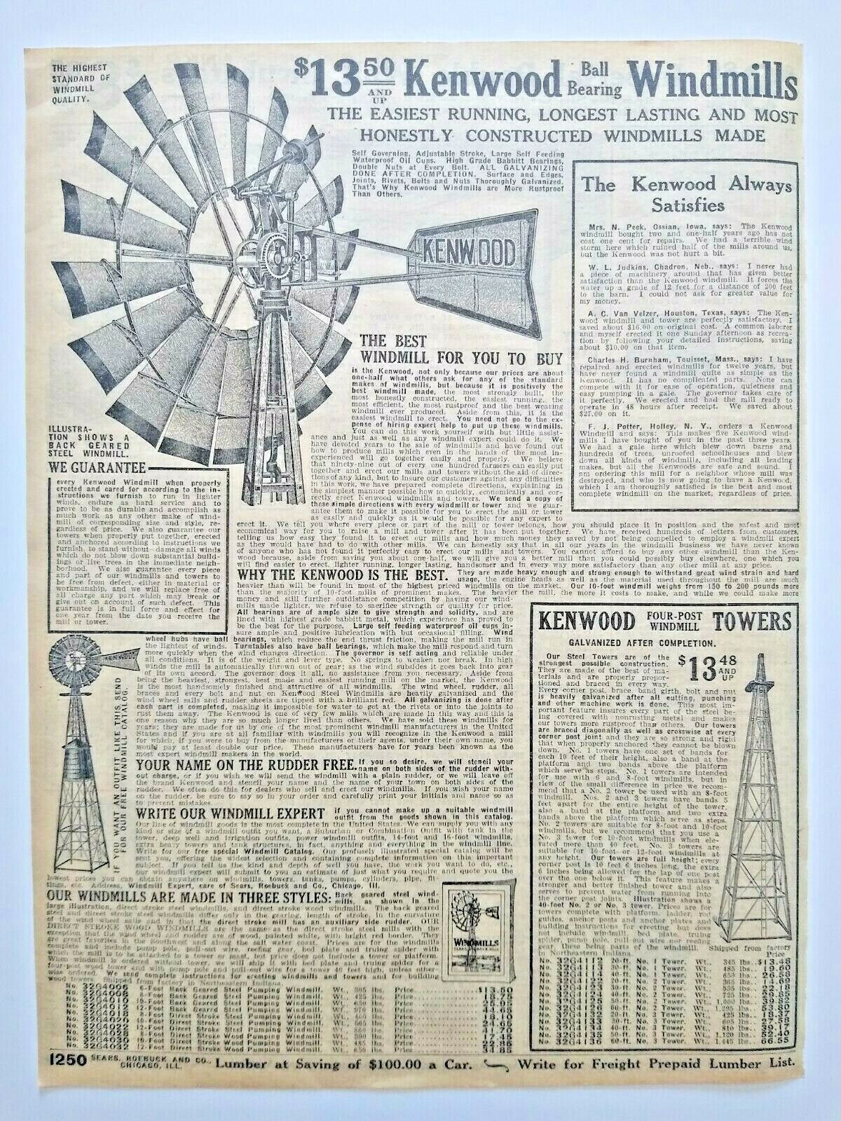 1911 Antique Incubator Chicken Farming Art Sears Catalog Page Vintage Print Ad