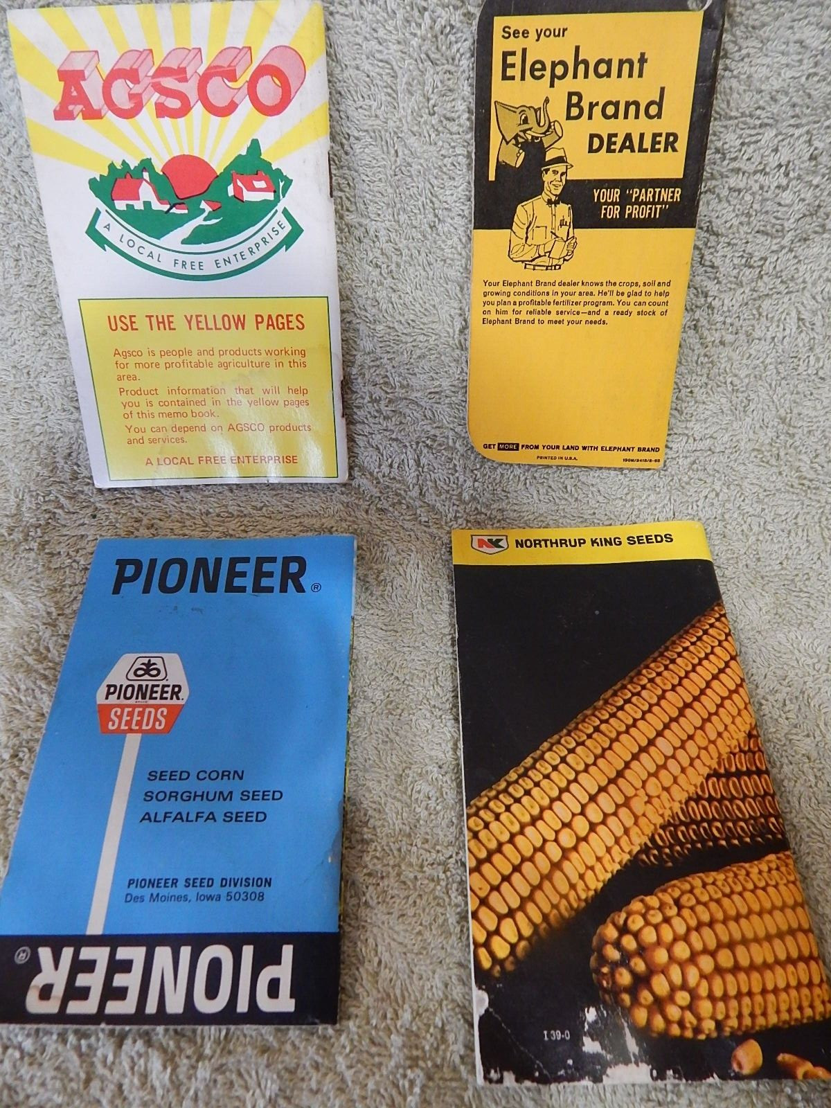 Vintage 1970s Farm Agriculture Notebooks Lot 4 Pioneer Agsco NK Elephant Brand