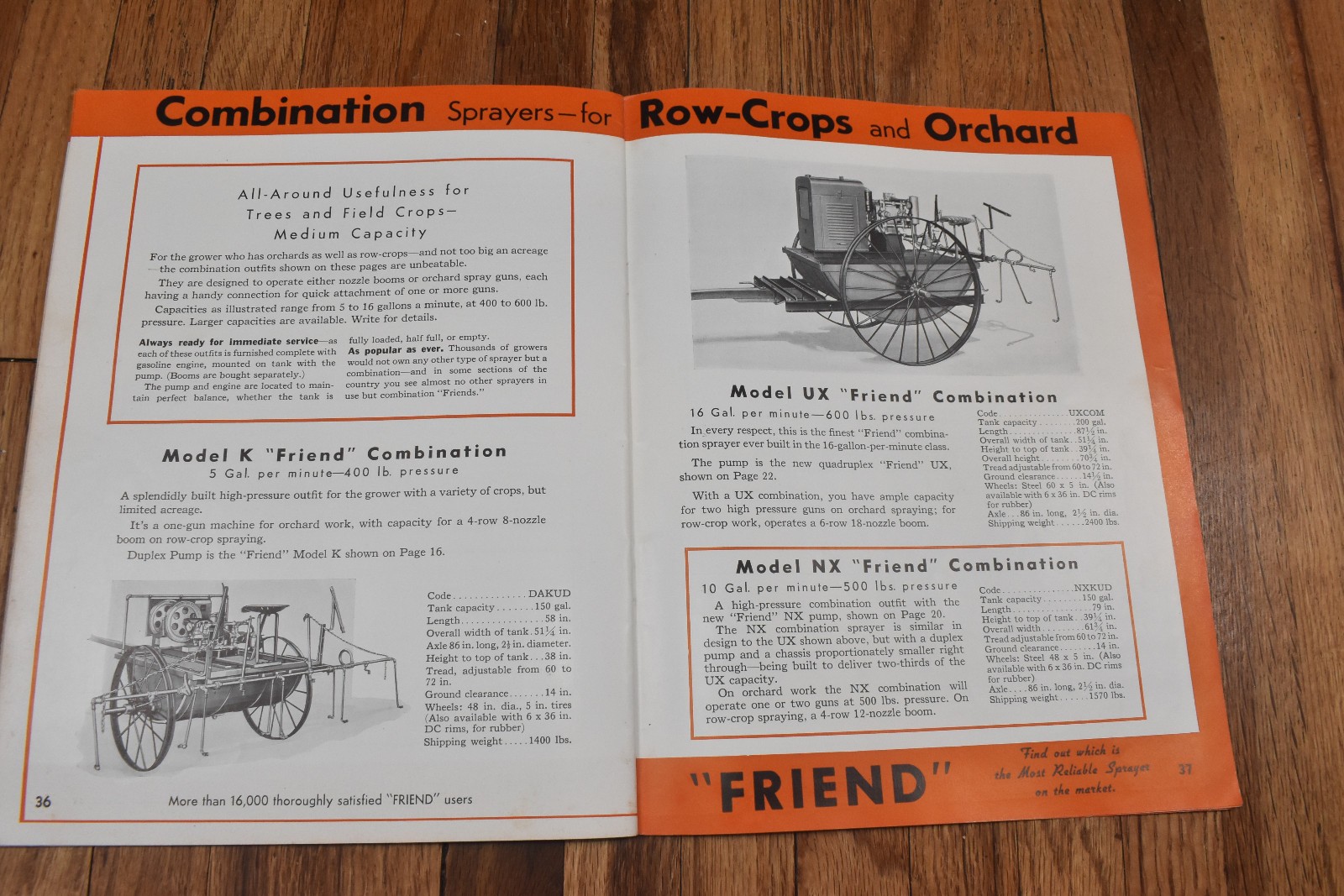 Vintage Friend Farm Pump Sprayer Advertising Sales Brochure