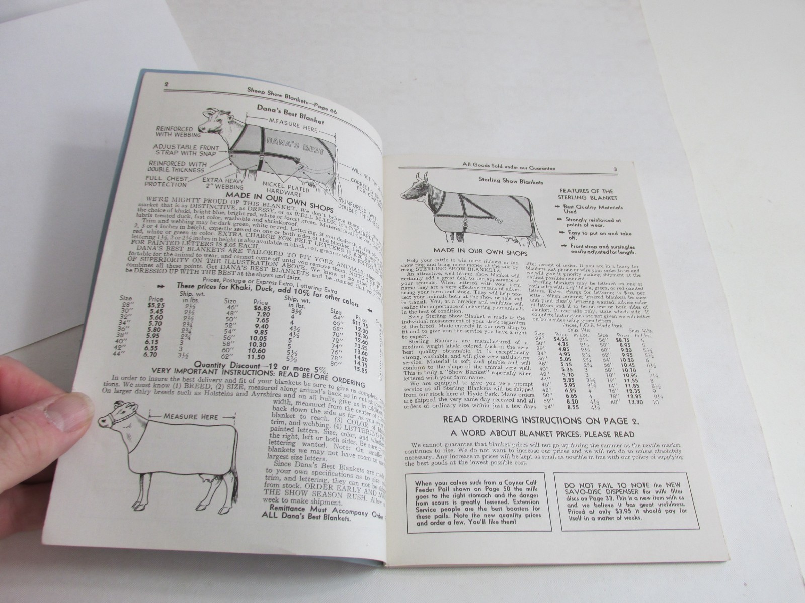 1949 DANA CO. Livestock Supplies Catalog, C.H. Dana Hyde Park Vermont , VT Cows