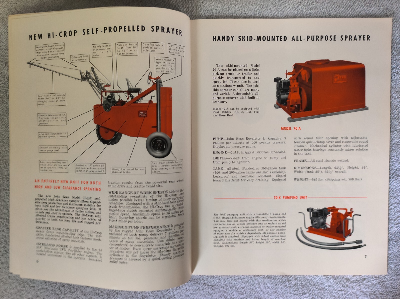 VINTAGE 1950&rsquo;s JOHN BEAN ALL PURPOSE SPRAYERS 24 Page BROCHURE/CATALOG
