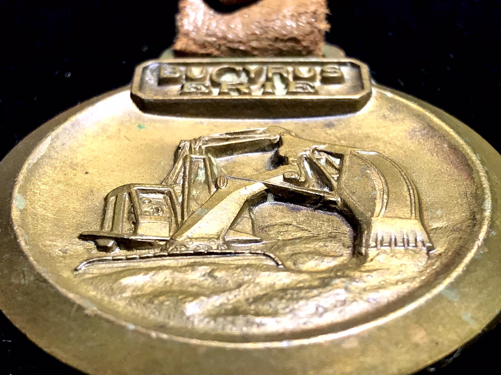 Bucyrus Erie Brass Key-Fob, Round, HO Penn NY Watch Fob, Key chain Vintage Farm