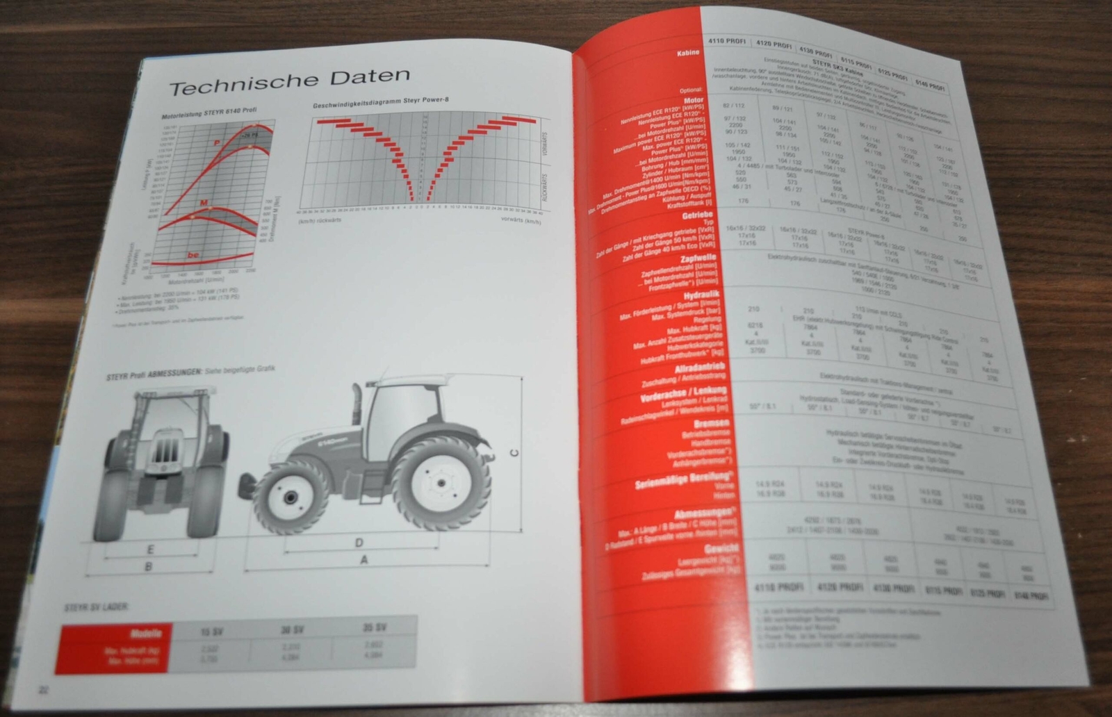 Steyr Profi 4110 4120 4130 6115 6125 6140 Tractor Brochure Prospekt