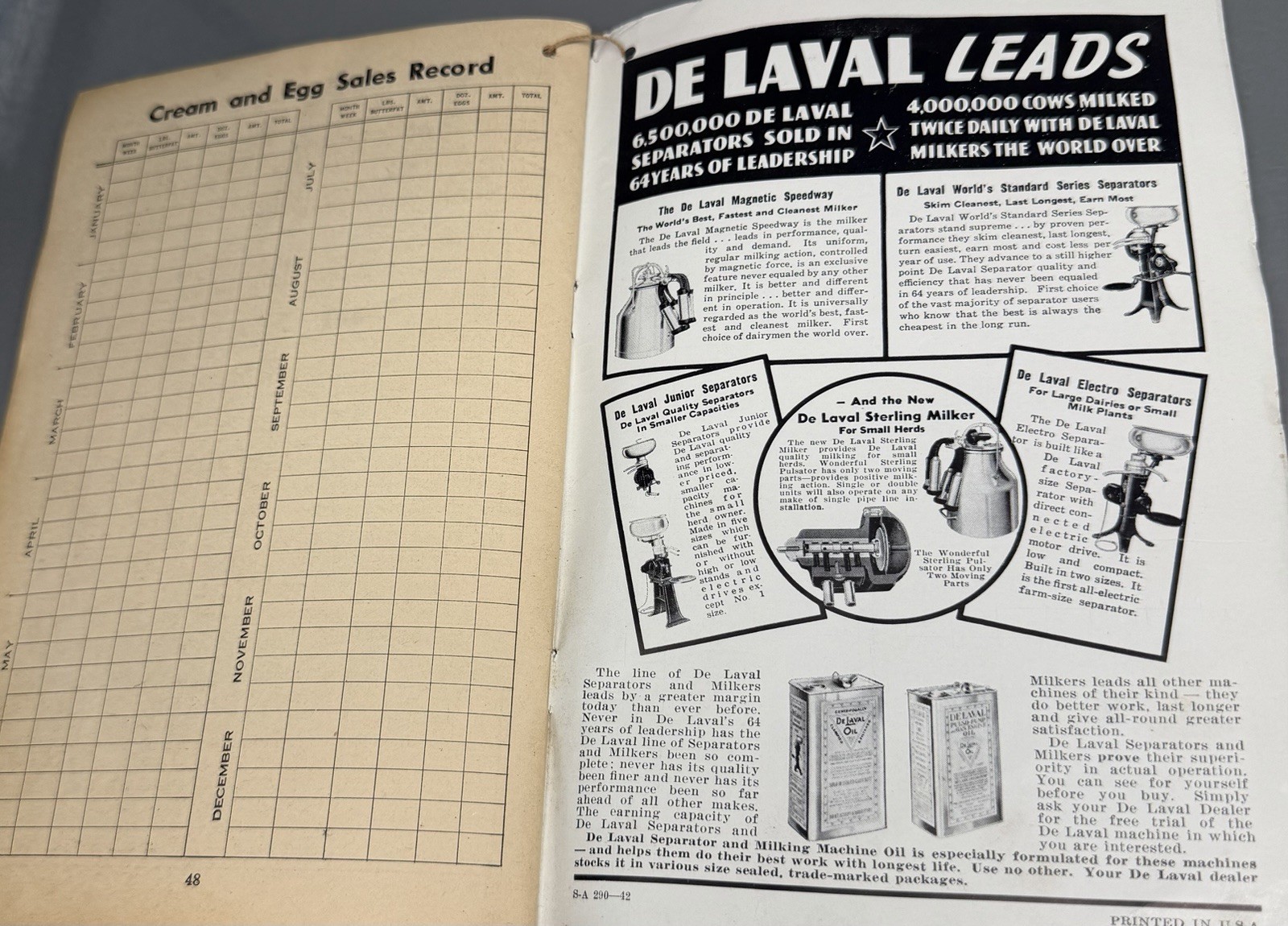 De Laval Handy Reference Yearbook 1942 ~ Vintage Almanac ~ Spokane Washington