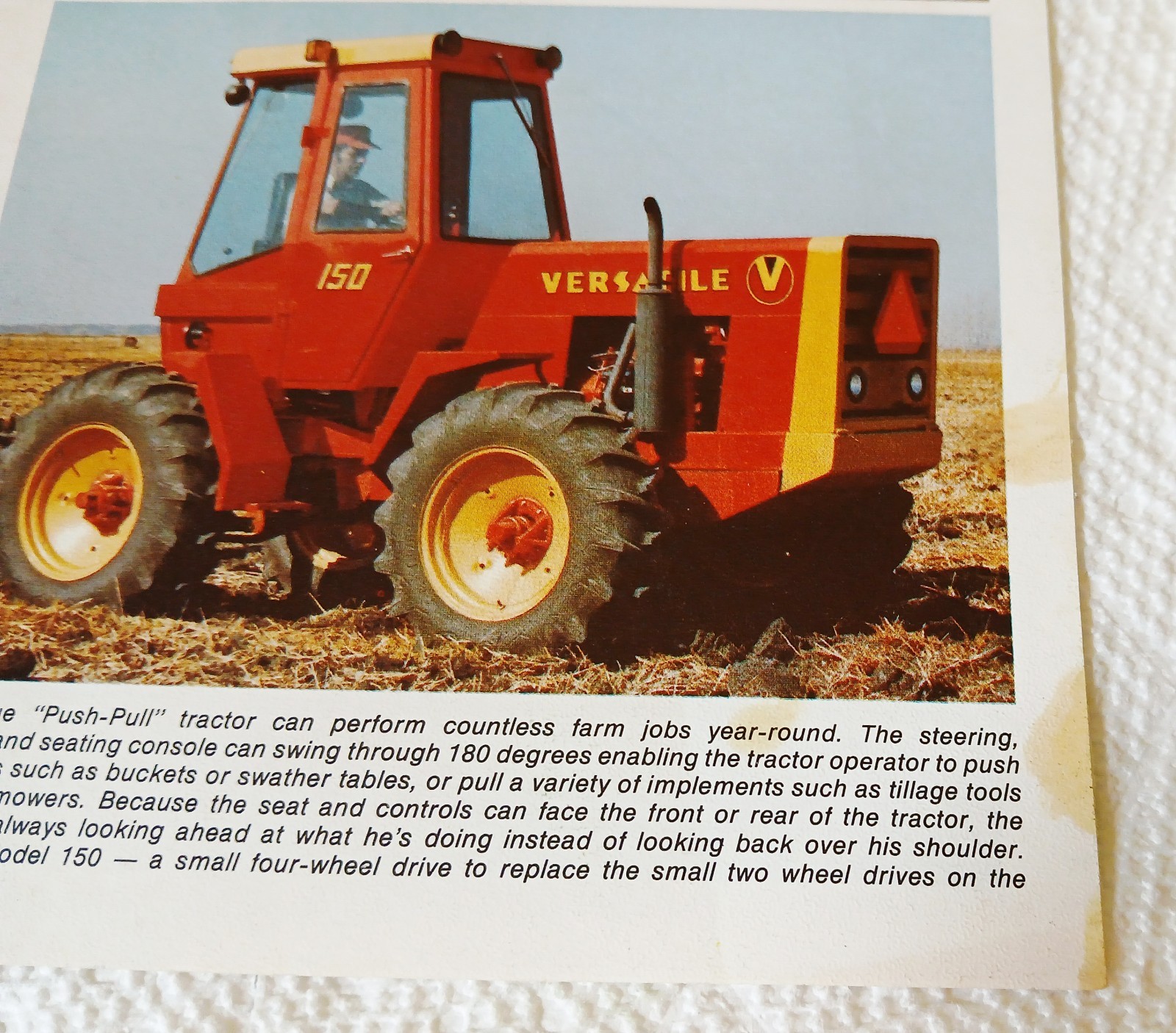 Versatile Model 150 Four Wheel Drive Tractor 4WD Brocure Sales Literature