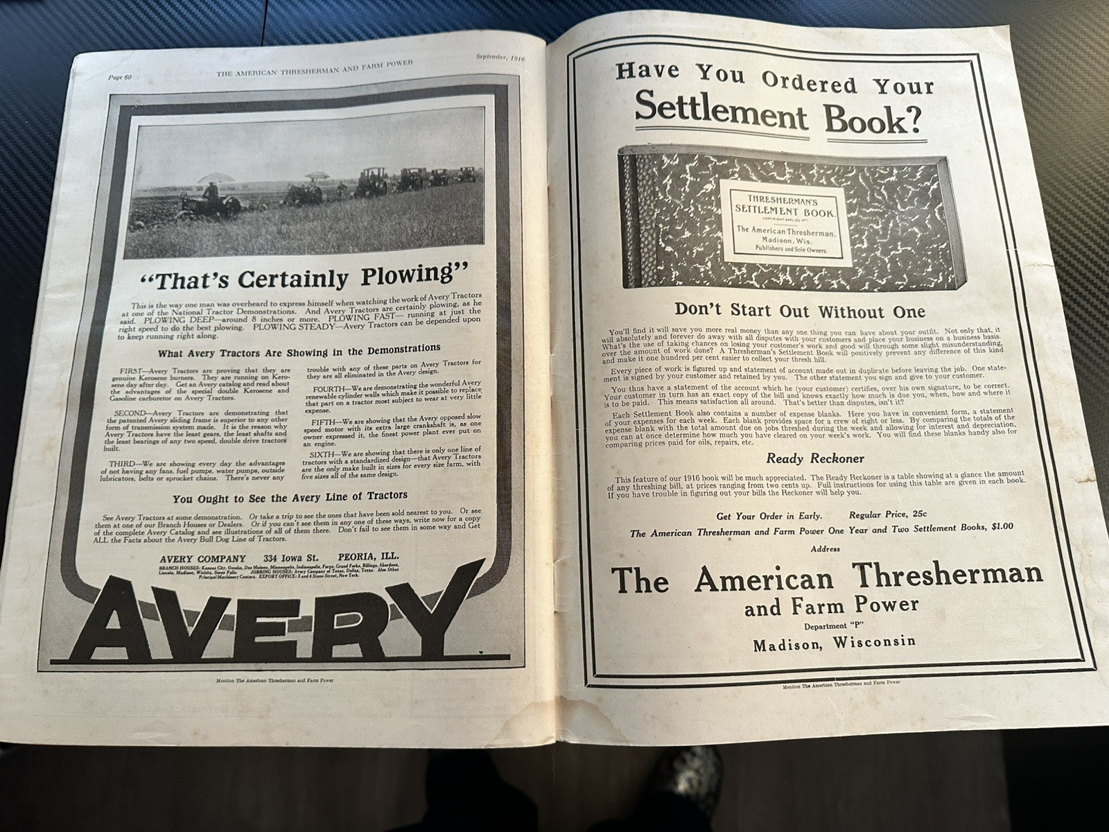 The American Thresherman and Farm Power MAGAZINE 1916 Madison, WIS Vol 19. No 5